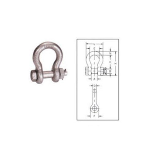 Manilha Curva Pino Alloy c/ Porca e Cupilha G-2130